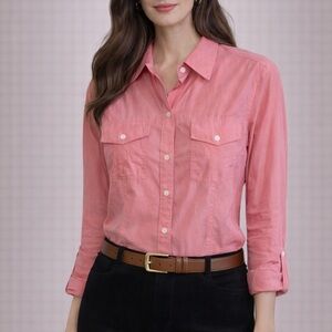 NWOT Banana Republic silk pink shirt